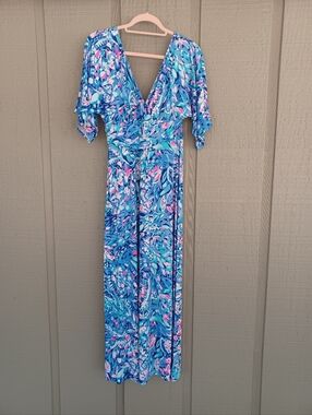 knee length dresses for ladies Yellow BLue Floral Dream Maxi Lili Dress  SABO
